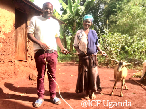 A child in Uganda receives deworming medication.