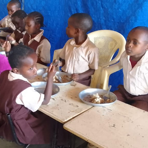 Children eating a meal